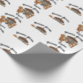 Squirrels Disco Happy Geburtsname Geschenkpapier (Ecke)