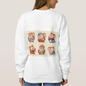 Squirrels dressed in traditional Japanese kimono Sweatshirt (Rückseite)