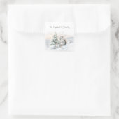 Squirrels in Winter Snow Quadratischer Aufkleber (Tasche)