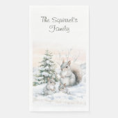 Squirrels in Winter Snow  Serviette (Vorderseite)