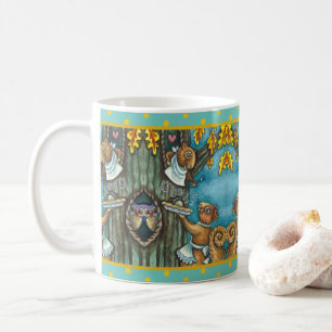 SQUIRRELS & OWL ERNTEDANK, HOMEMADE ACORN PIE KAFFEETASSE
