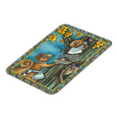 SQUIRRELS & OWL ERNTEDANK, HOMEMADE ACORN PIE MAGNET (Linke Seite)
