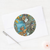 SQUIRRELS & OWL ERNTEDANK, HOMEMADE ACORN PIE RUNDER AUFKLEBER (Umschlag)