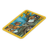SQUIRRELS & OWL ERNTEDANK, HOMEMADE PIE MAGNET (Linke Seite)