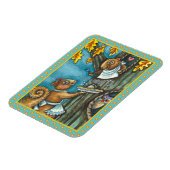 SQUIRRELS & OWL ERNTEDANK, HOMEMADE PIE MAGNET (Linke Seite)