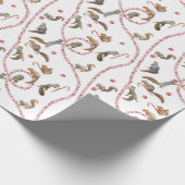 Squirrels Peppermint Wrapping Paper Geschenkpapier (Ecke)