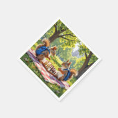 Squirrels Playing Chess In a City Park Serviette (Ecke)