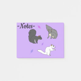 Squirrels Purple Post-it Klebezettel