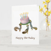 Squirrels with Cake Birthday Card Karte (Gelbe Blume)