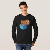 Squirrle Reading Book Reader T-Shirt (Vorne ganz)