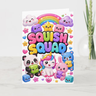 Squish Squad Funkelnder Regenbogen-Panda-Einhorn S Karte