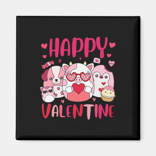 Squish Squad Glückliche Valentinsgeschenke Cute Fü Magnet (Vorne)