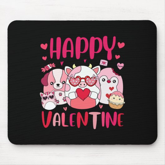 Squish Squad Glückliche Valentinsgeschenke Cute Fü Mousepad (Vorne)