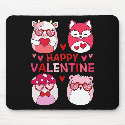 Squish Squad Glückliche Valentinsgeschenke für Kin Mousepad (Vorne)
