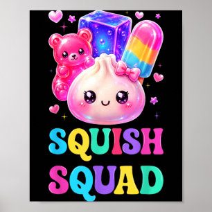 Squish Squad Süße Kawaii-Klöße Regenbogenbonbon Poster