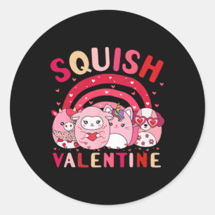 Squish Valentine Squad Geschenke Niedlich für Kind Runder Aufkleber