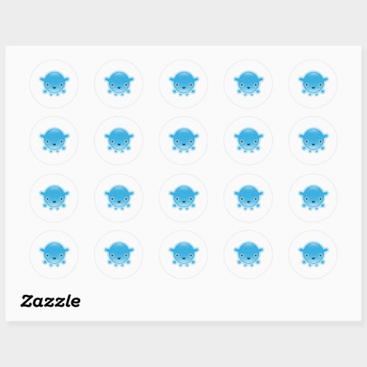 Squishies Blue Bubbo Stickers (Blatt)