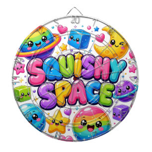 Squishiger Weltraum Bunter Kawaii Planeten Sterne  Dartscheibe