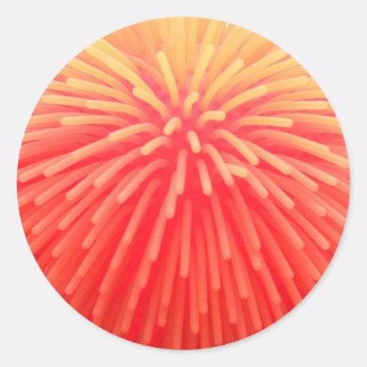 Squishy Ball Abstrakt Red Orange Glow Runder Aufkleber (Vorderseite)