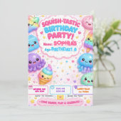 Squishy Geburtstag Einladung (Stehend Vorderseite)