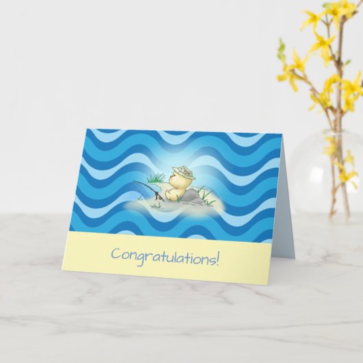 Squishy Littlekins Fishing Gratulations Card Karte (Gelbe Blume)