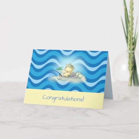 Squishy Littlekins Fishing Gratulations Card Karte (Vorderseite)