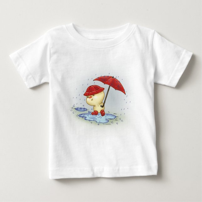 Squishy Littlekins im Regen Baby T-shirt (Vorderseite)