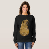 Squishy Mops Rollen - Niedlicher Mops Illustration Sweatshirt (Vorne ganz)