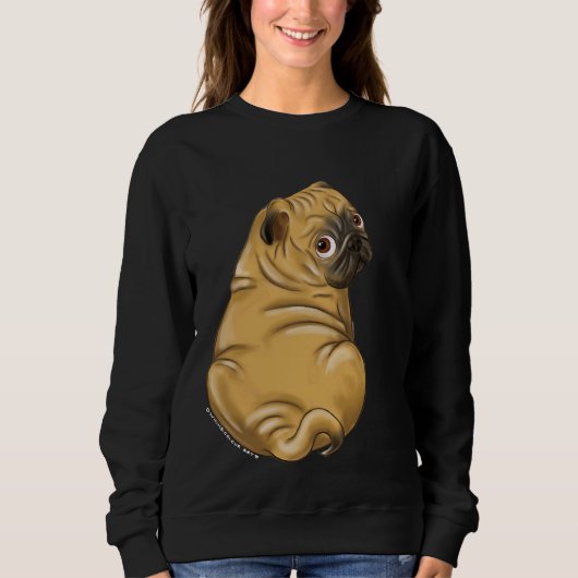 Squishy Mops Rollen - Niedlicher Mops Illustration Sweatshirt (Vorderseite)
