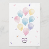 Squishy Party Animal Birthday Invitation Einladung (Rückseite)