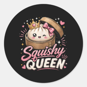 Squishy Queen Dumpling Kawaii Pastel Anime Runder Aufkleber