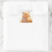 Squishy Relaxed Capybara Quadratischer Aufkleber (Tasche)
