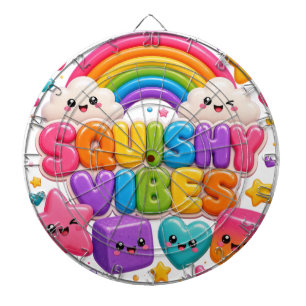 Squishy Vibes Süße Kawaii Regenbogen Ombre Sterne Dartscheibe