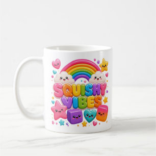 Squishy Vibes Süße Kawaii Regenbogen Ombre Sterne Kaffeetasse