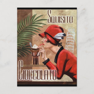 Squisito Cioccolato Italienische Schokoladenfrau i Postkarte