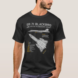 SR-71 Blackbird Aircraft Spy Flugzeug Blueprint Da T-Shirt
