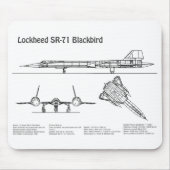 SR-71 Blackbird - Airplane Blueprint Plans BD Mousepad (Vorne)