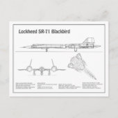 SR-71 Blackbird - Airplane Blueprint Plans BD Postkarte (Vorderseite)