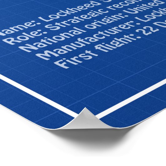 SR-71 Blackbird - Flugzeugkonzepte ABD Poster (Ecke)