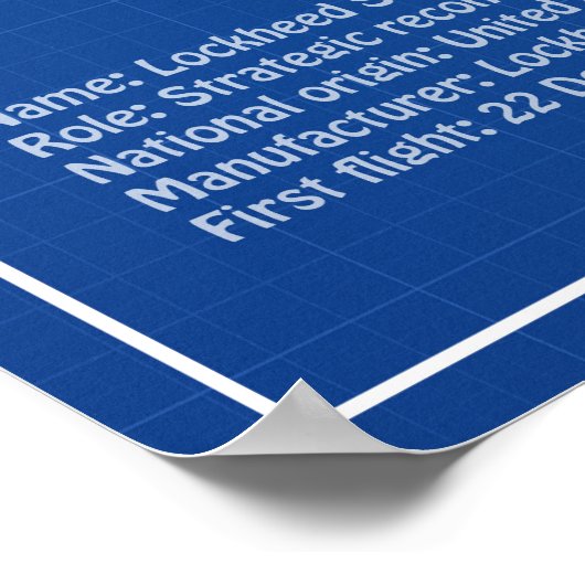 SR-71 Blackbird - Flugzeugkonzepte AD Poster (Ecke)