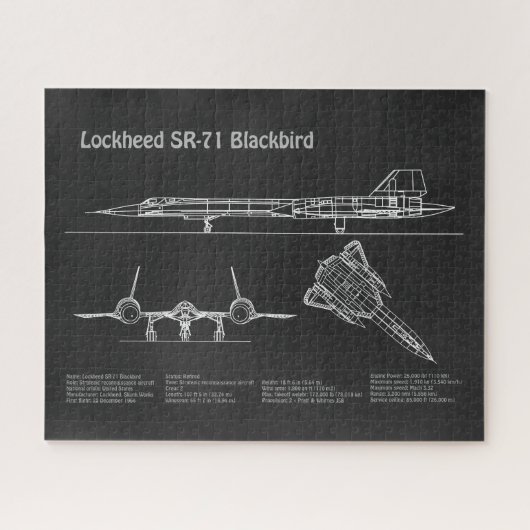 SR-71 Blackbird - Flugzeugkonzepte PD Puzzle (Horizontal)