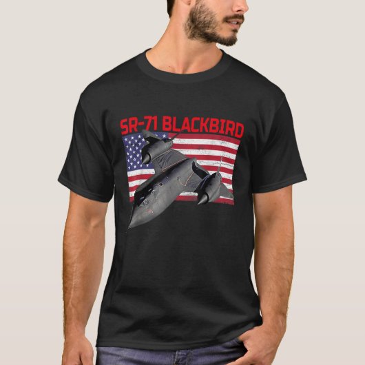SR 71 Blackbird In Action und Patriotic American F T-Shirt (Vorderseite)