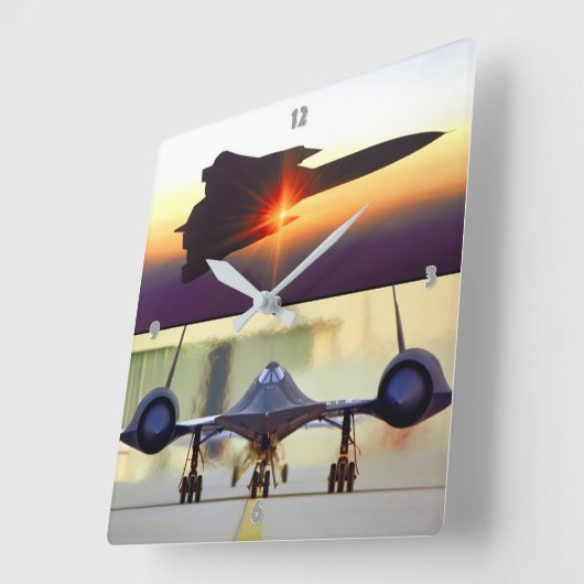 SR-71 BLACKBIRD QUADRATISCHE WANDUHR (Winkel)