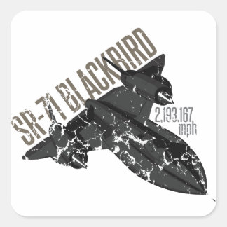 SR 71 Blackbird Quadratischer Aufkleber