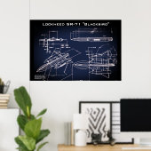 SR-71 Blueprint Poster (Heimbüro)
