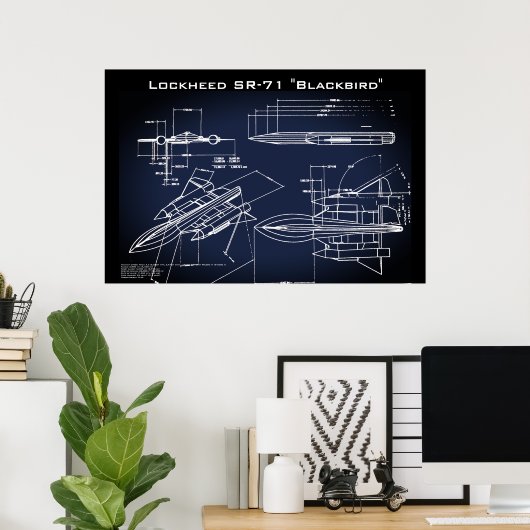 SR-71 Blueprint Poster (Heimbüro)