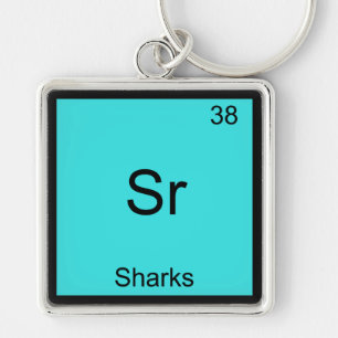 Sr - Haie Funny Element Chemistry Symbol T - Shirt Schlüsselanhänger