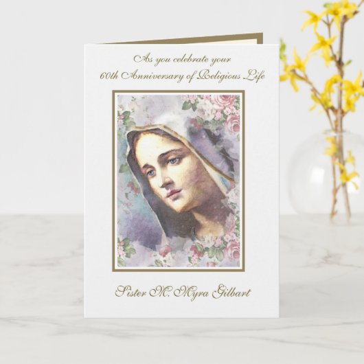 Sr. M. Myra Gilbart -60 Karte (Gelbe Blume)