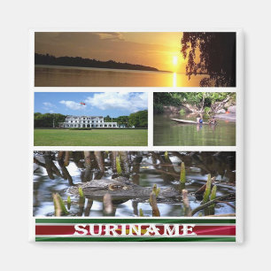SR - Suriname - Mosaikkollage Magnet