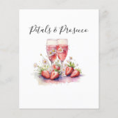 Srawberry Champagne Floral Brautparty Game Card (Rückseite)